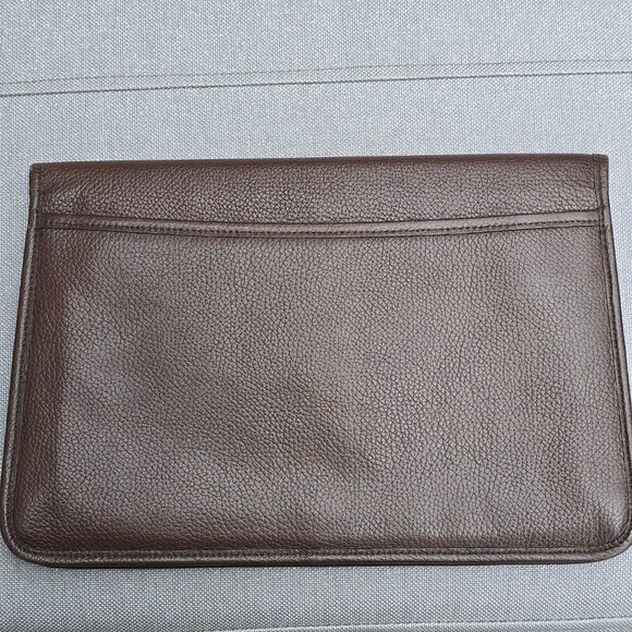 Yves Saint Laurent YSL Brown Wave Leather Clutch - Picture 2 of 13